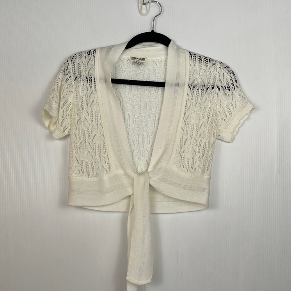 Vintage Cream Knit Shrug Cardigan